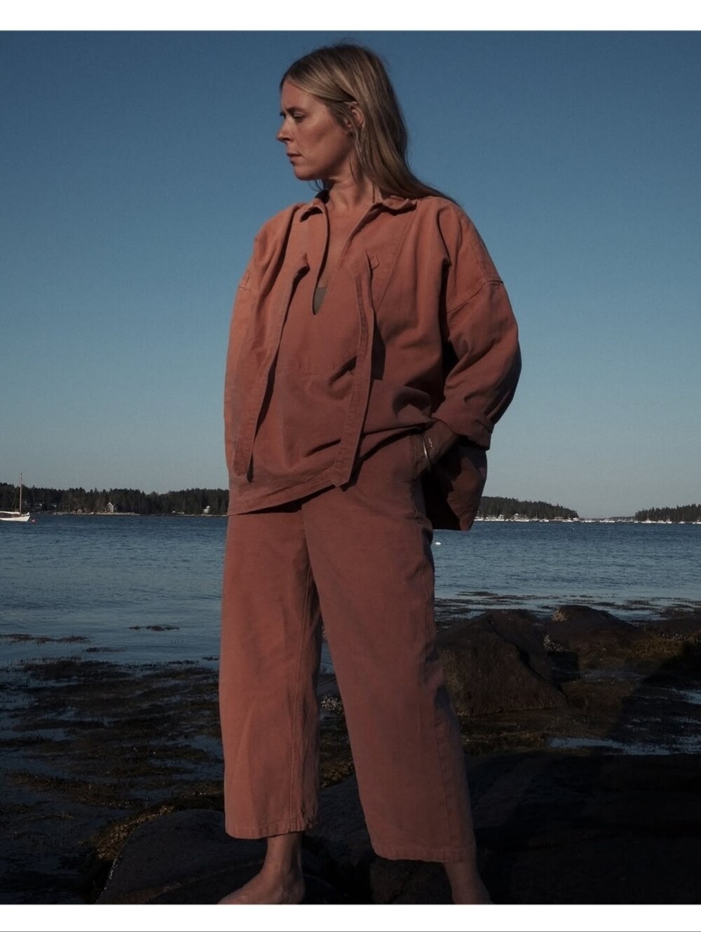 Rudy Jude High Season Wide Leg Raw Hem Pant High Waist Terracotta Resortwear 26 - Picture 14 of 14